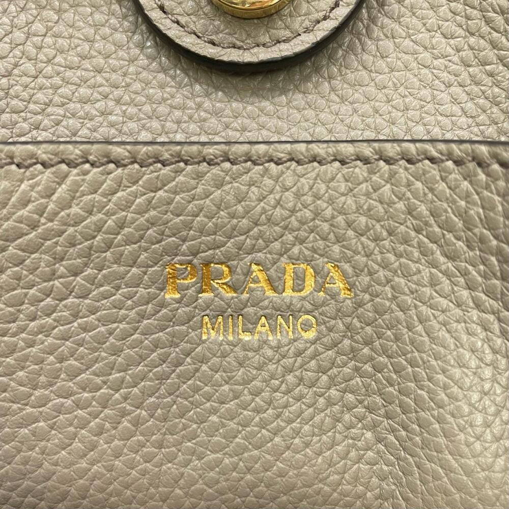 Prada Vitello Phenix Shopping Tote Bag Gray Argilla - Picture 14 of 15